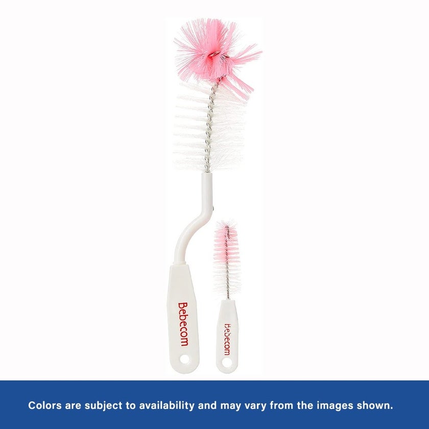 Bebecom Anti-bacterial Nylon Bottle Brush + Nipple Brush Small