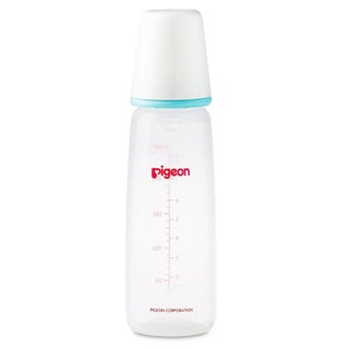 Pigeon Plastic Feeding Bottle For Babies With White Cap 240ml - Assorted KP-8