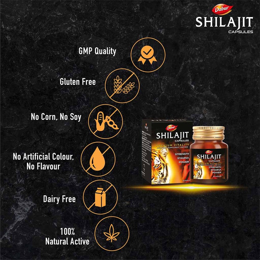 Dabur Shilajit Capsules For Vigour And Health, Pack of 30's