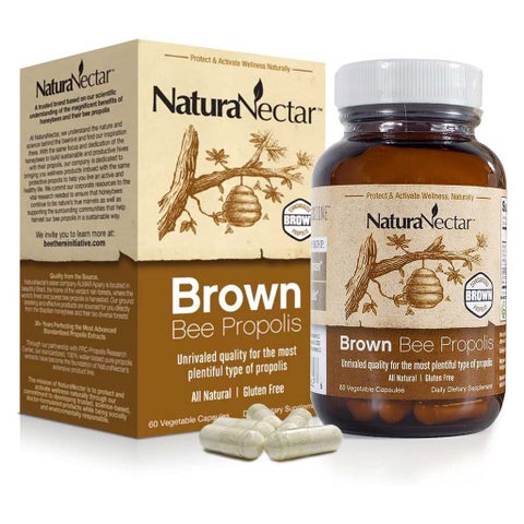 NaturaNectar Brown Bee Propolis Vegetable Capsule For Immune Support, Pack of 60's