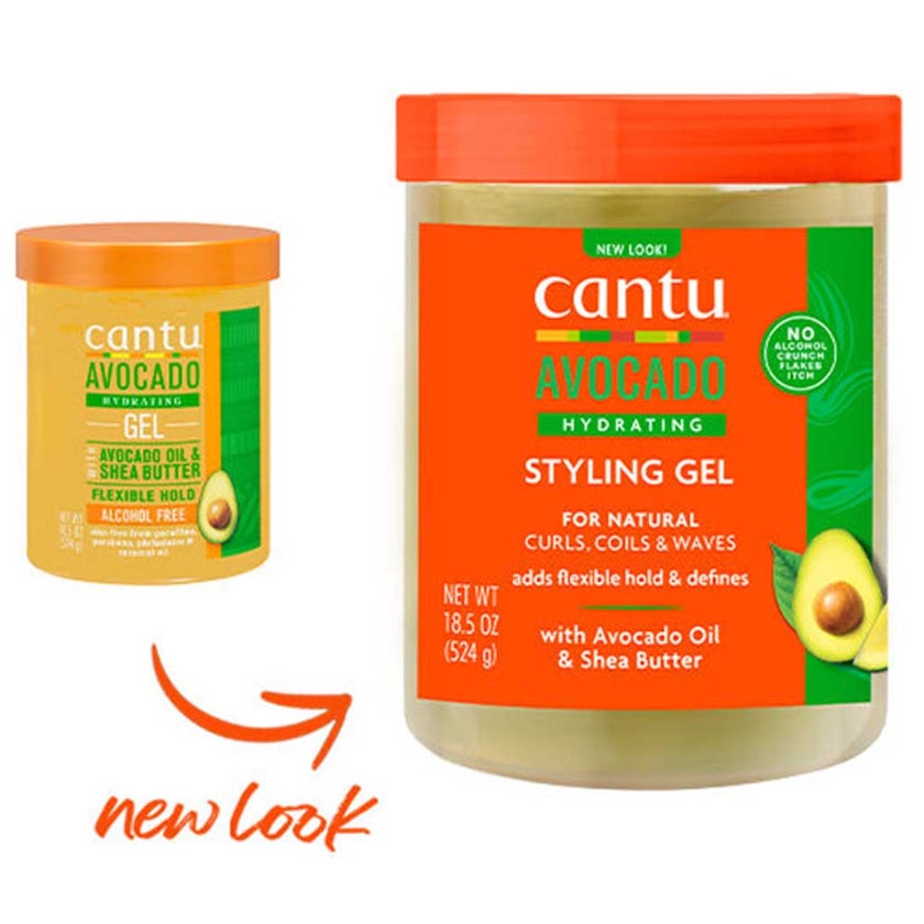 Cantu Avocado Hydrating Hair Styling Gel For Natural Curls, Coils & Waxes 524g