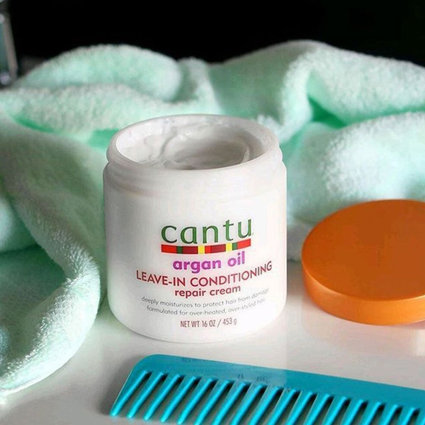 Cantu Argan Oil Leave-In Conditioning Repair Cream For Damaged Hair 453g