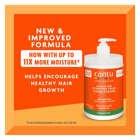 Cantu Shea Butter Sulfate & Paraben Free Hydrating Cream Conditioner For Natural Curls, Coils & Waves 709g