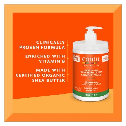 Cantu Shea Butter Sulfate & Paraben Free Hydrating Cream Conditioner For Natural Curls, Coils & Waves 709g