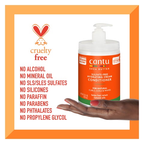 Cantu Shea Butter Sulfate & Paraben Free Hydrating Cream Conditioner For Natural Curls, Coils & Waves 709g