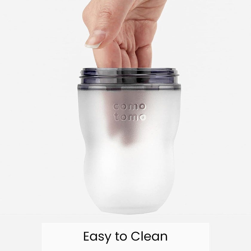 Comotomo Soft Hygienic Silicone Natural Feel Baby Feeding Bottle Green/White 150ml, Pack of 2's