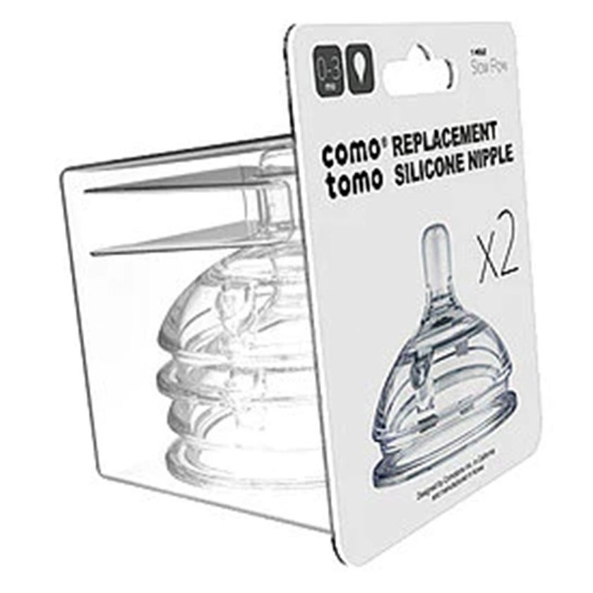Comotomo Natural Teat Silicone Nipple Slow Flow, Pack of 2's
