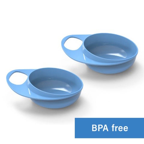 Nuvita Easy Eating Weaning Bowls, Blue - 2 Bowls