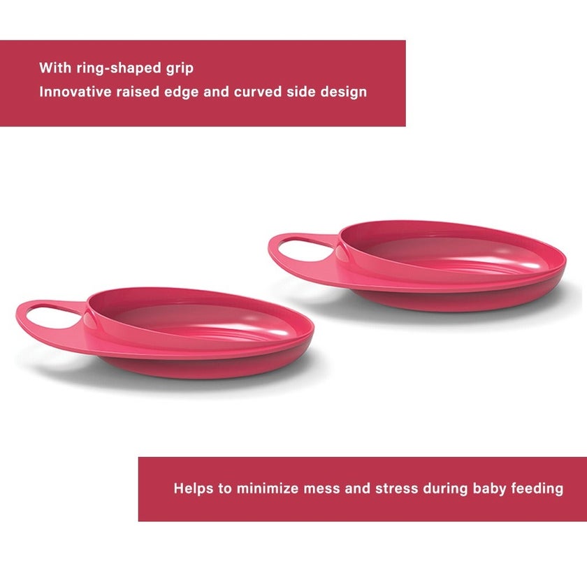 Nuvita Easy Eating Smart Dish For Baby - Pink, Pack of 2's