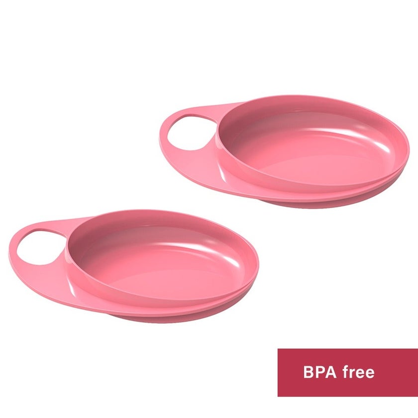 Nuvita Easy Eating Smart Dish For Baby - Pink, Pack of 2's