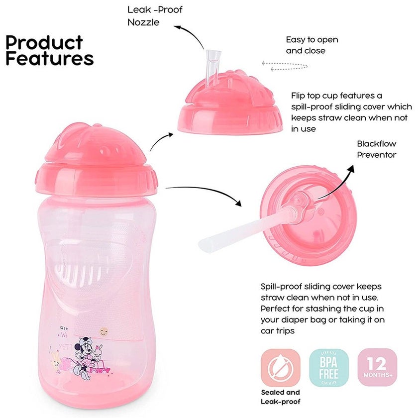 Disney Minnie Mouse 360ml Baby Straw Cup TRHA1706
