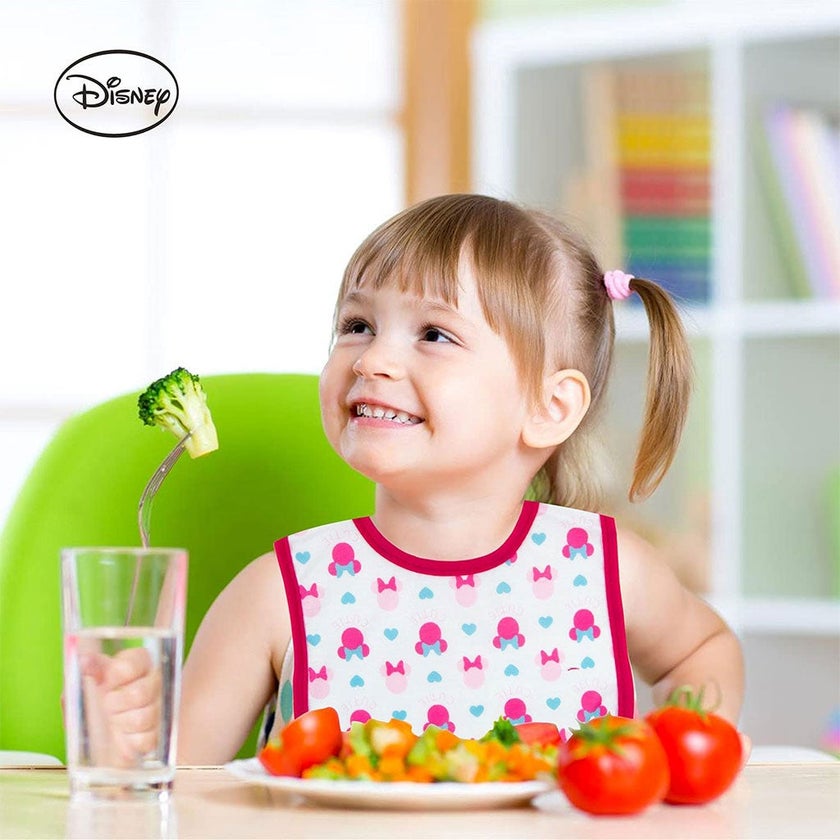 Disney Minnie Mouse Washable Waterproof Cotton Bibs For Babies, Pack of 3's