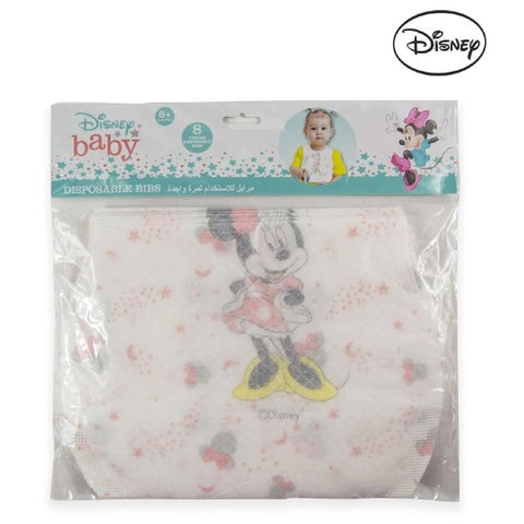 Disney Minnie Mouse Leak Proof Disposable Baby Bibs Assorted, Pack of 8's