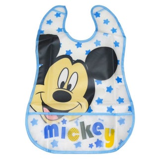 Disney Mickey Mouse Washable Waterproof Peva Apron Bib For 6+ Month Baby