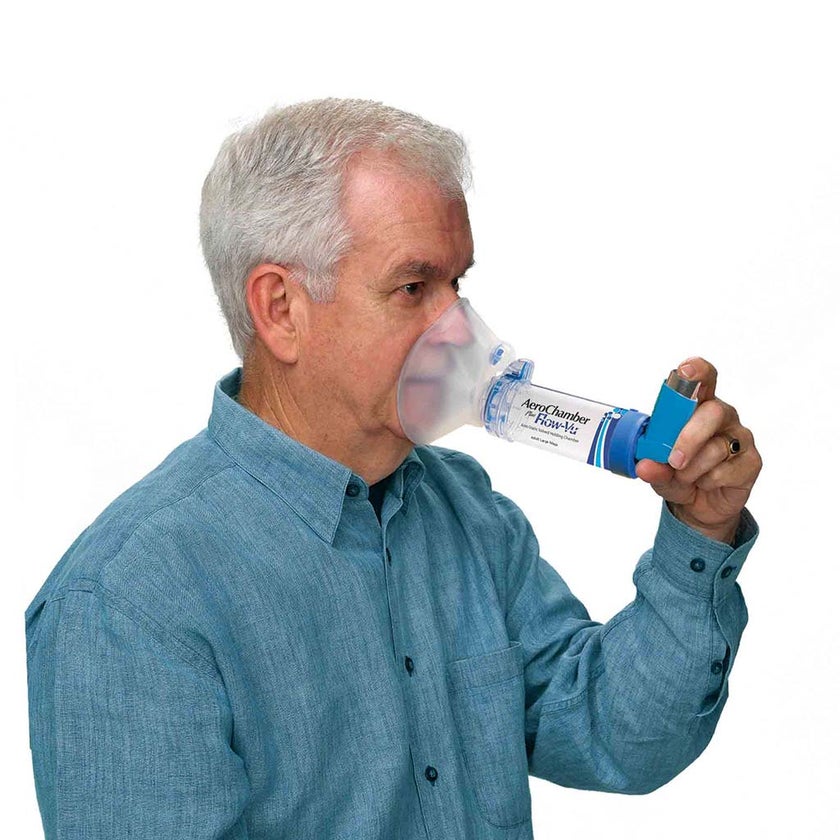 AeroChamber Plus Flow-Vu Anti-static Valved Holding Chamber Adult Mask - Medium