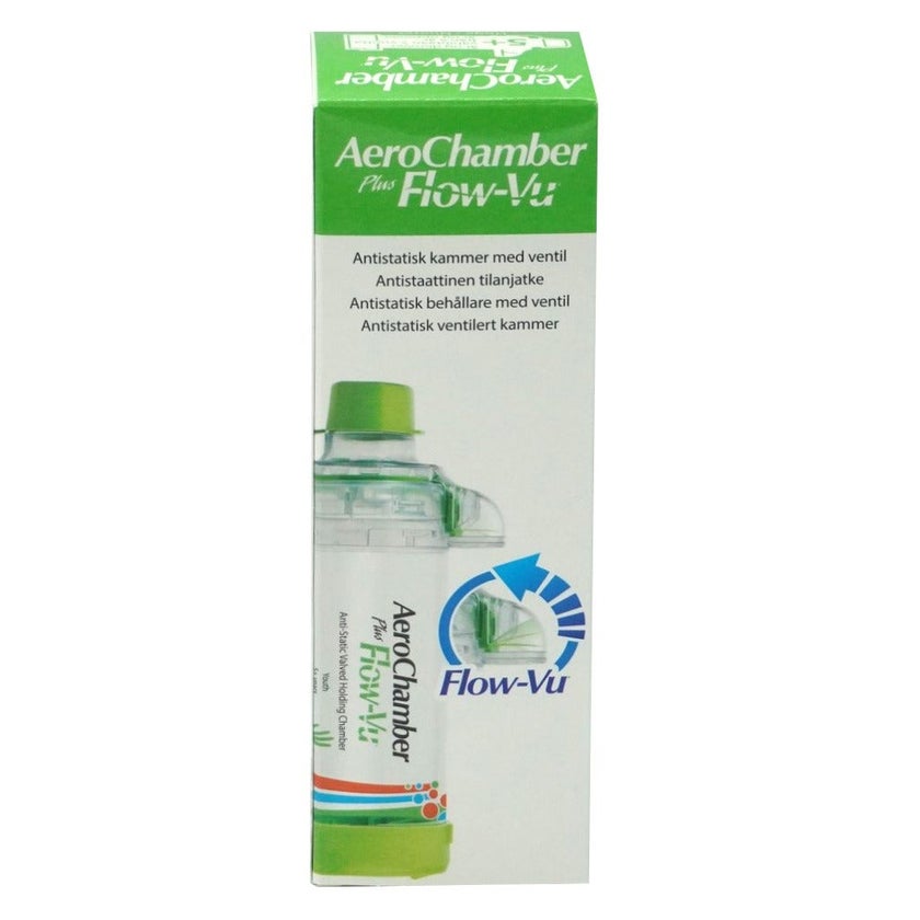 AeroChamber Plus Flow-Vu Anti-static Valved Holding Chamber With Mouthpiece For Youth