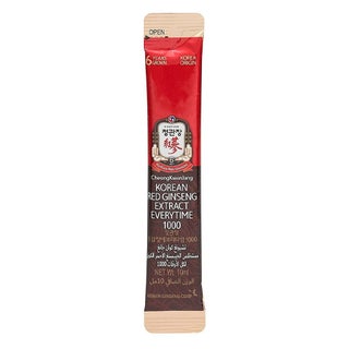 CheongKwanJang 6 Year Grown Korean Red Ginseng Everytime Portable Liquid Sticks 1000mg - 10ml, Pack of 20's