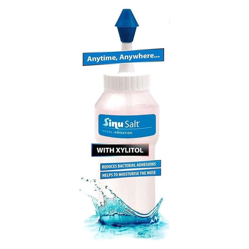 Sinusalt Nasal Irrigation Device & Salt + Xylitol 26 Dosed Sachets For Nasal Cleaning