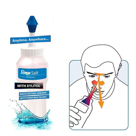 Sinusalt Nasal Irrigation Device & Salt + Xylitol 26 Dosed Sachets For Nasal Cleaning