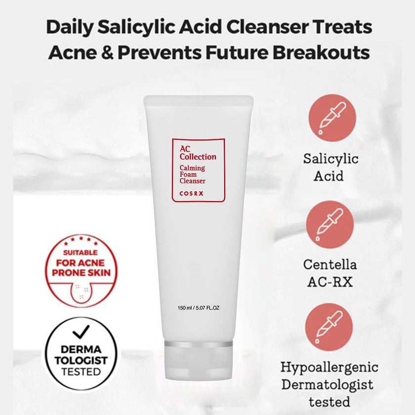 Cosrx AC Collection Calming Foam Cleanser with Salicylic Acid 150ml