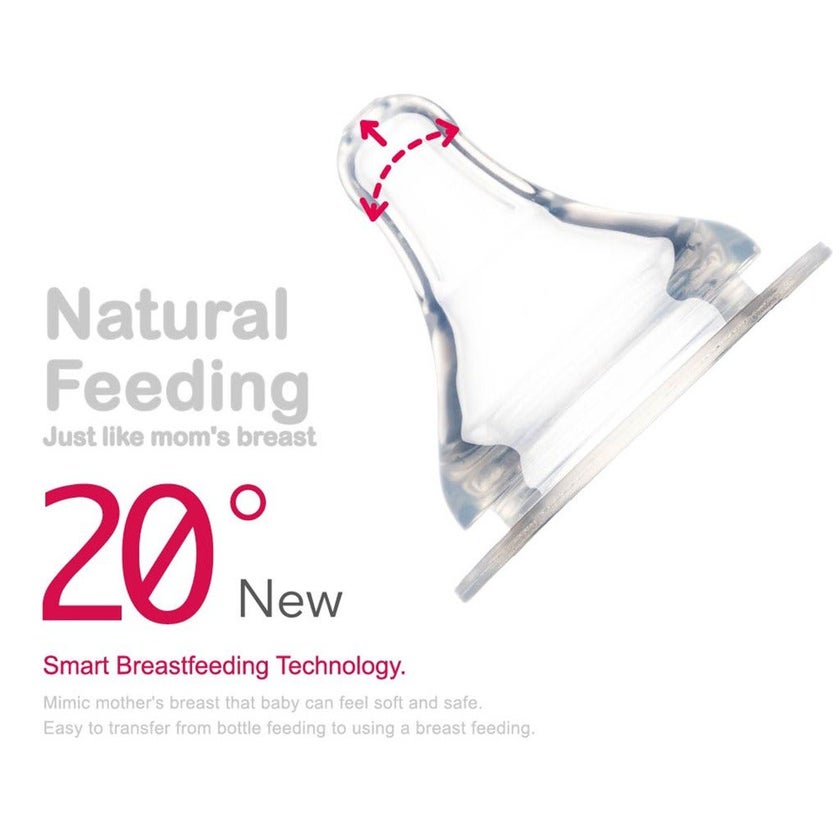 Farlin Anti-Colic Silicone Silky Nipple For Wide Neck Bottle For 0 Months+ Baby, Small AC - 22004 (S)