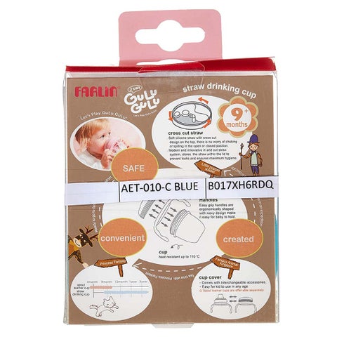 Farlin J' AIME Gulu Gulu Straw Drinking Cup For 9 Months+ Baby 120ml- AET-010-C