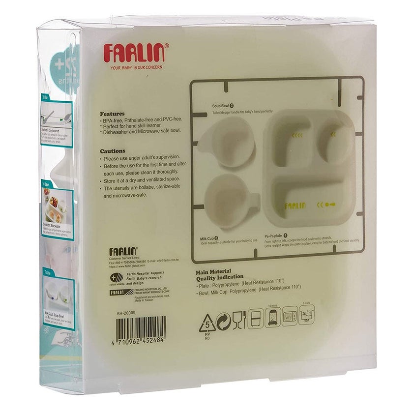 Farlin J'Aime Pe-Pa Plate For 12 Months+ Baby, Pack of 3 Pieces