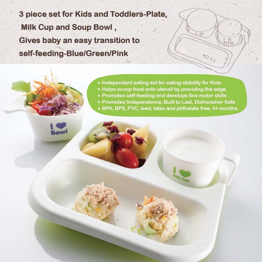 Farlin J'Aime Pe-Pa Plate For 12 Months+ Baby, Pack of 3 Pieces