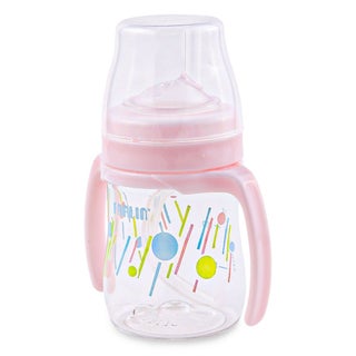 Farlin Stage 3 150ml Tritan Crystal Transparent Drinking Cup With Straw For 9+ Months Assorted