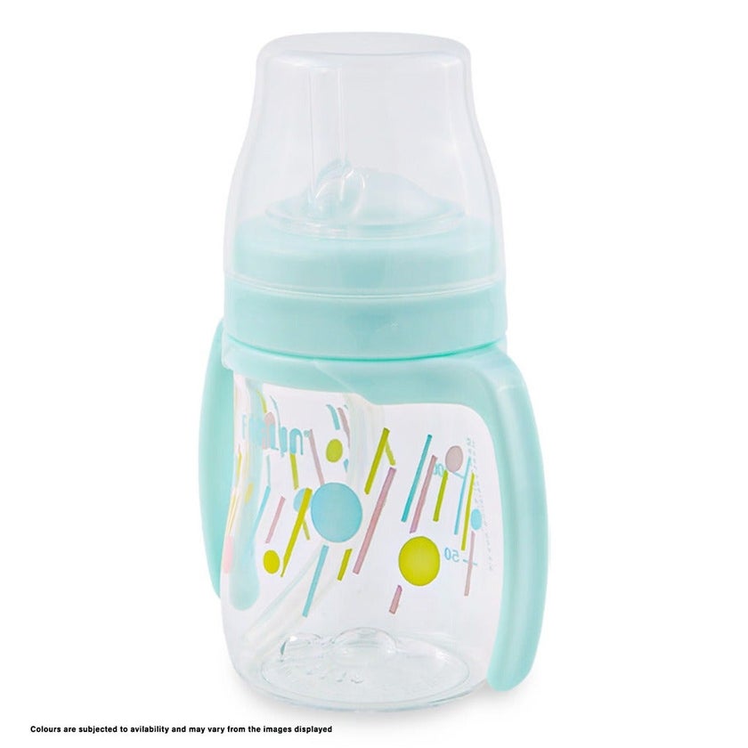 Farlin Stage 3 150ml Tritan Crystal Transparent Drinking Cup With Straw For 9+ Months Assorted