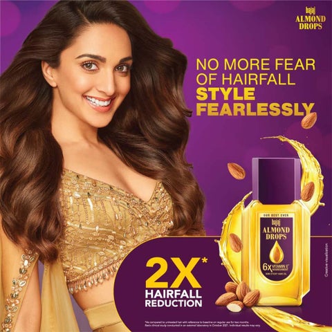 Bajaj Almond Drops Non Sticky Hair Oil For Reduced Hair Fall 200ml