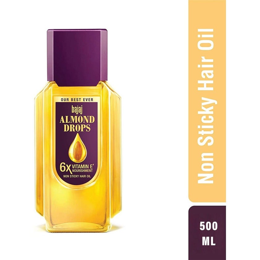 Bajaj Almond Drops Non Sticky Hair Oil For Reduced Hair Fall 500ml