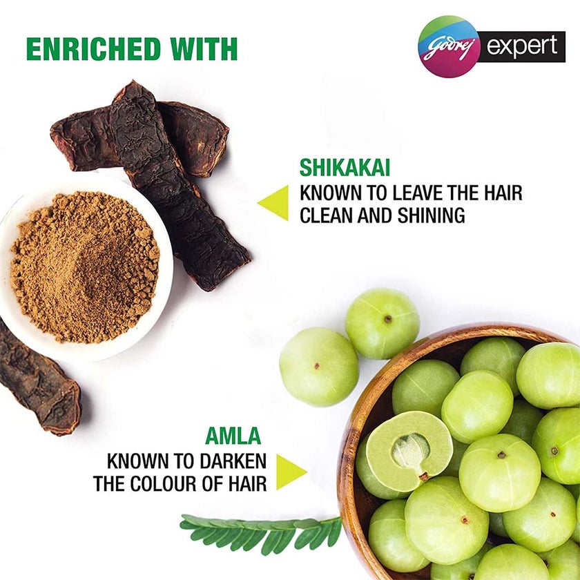 Godrej Expert Easy 5-Minute Hair Color Shampoo With No Ammonia, Natural Black, Pack of 8 x 18ml