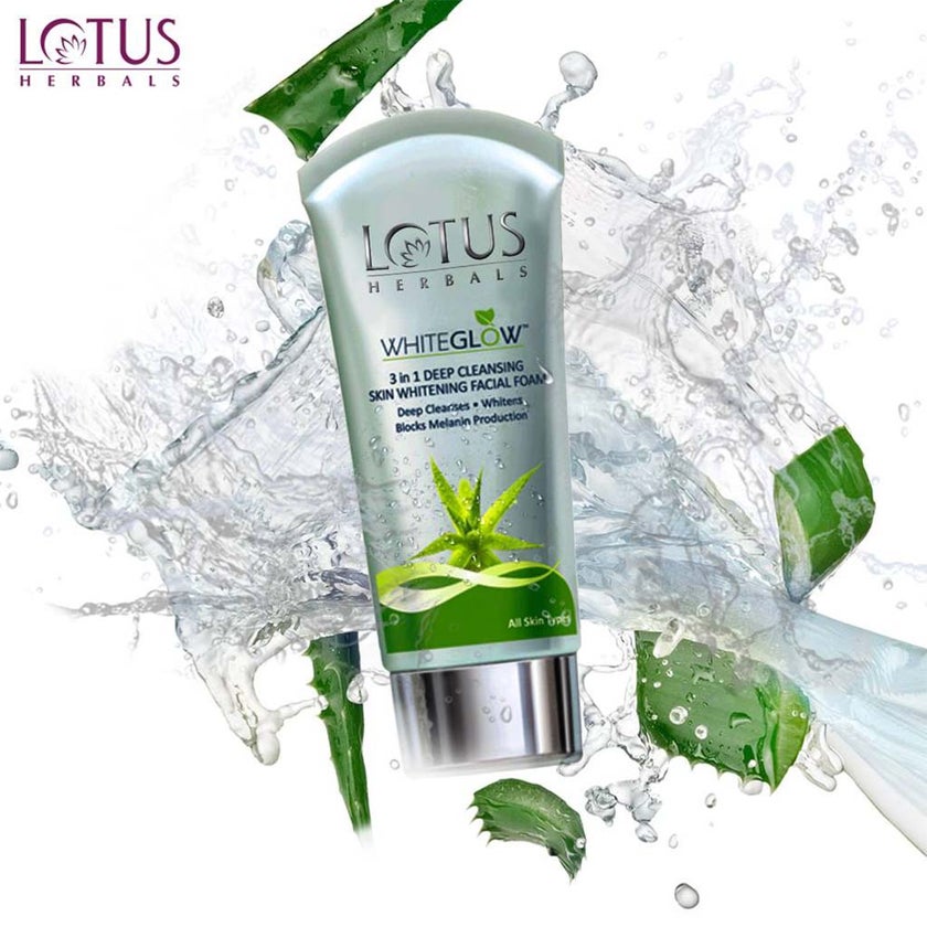 Lotus Herbals Whiteglow 3 In 1 Deep Cleansing Skin Whitening Facial Foam 100g
