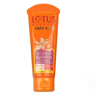 Lotus Herbals Safe Sun UV Screen Ultra Soothing Oil- Control Matte Gel SPF 50 PA+++ Face Sunscreen For Normal To Oily Skin 100g