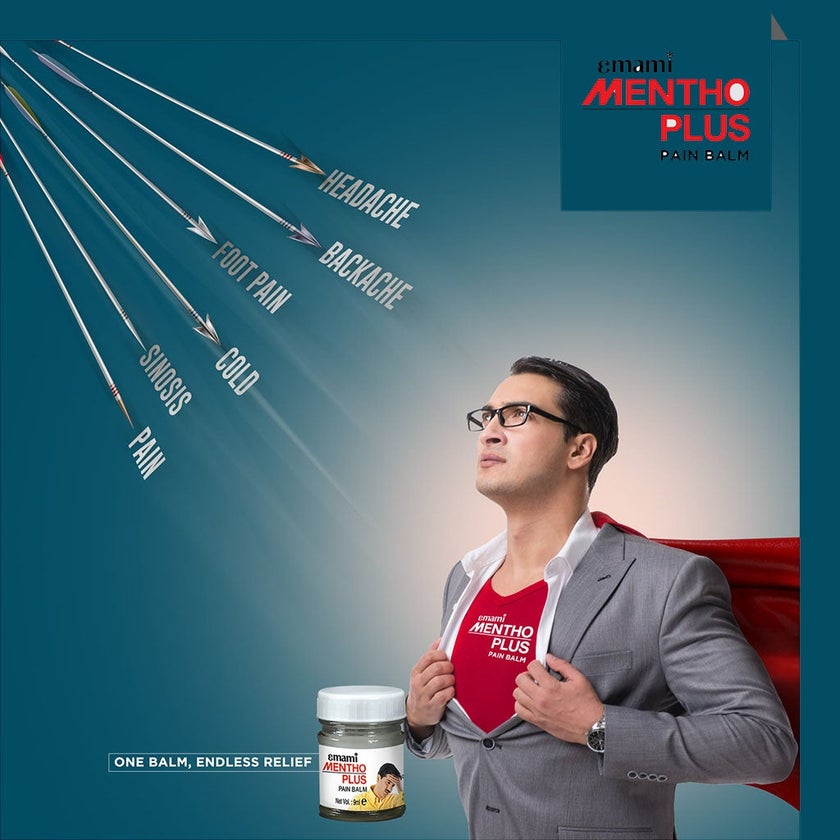 Emami Mentho Plus Balm for Head Ache Relief 9ml