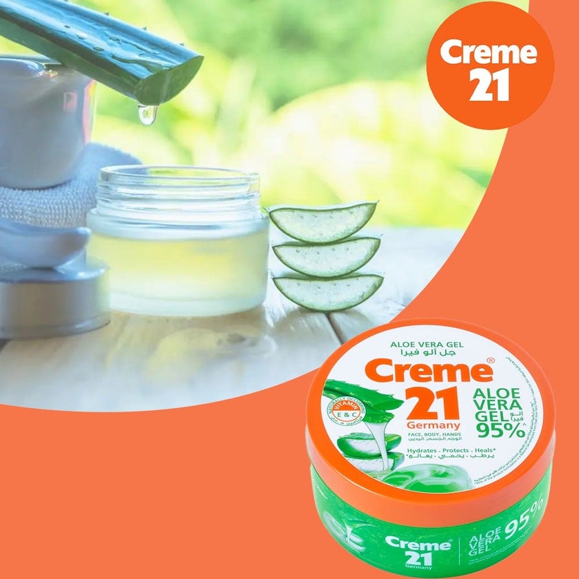 Creme 21 95% Aloe Vera Gel With Vitamin E & C For Face, Body And Hands 300ml