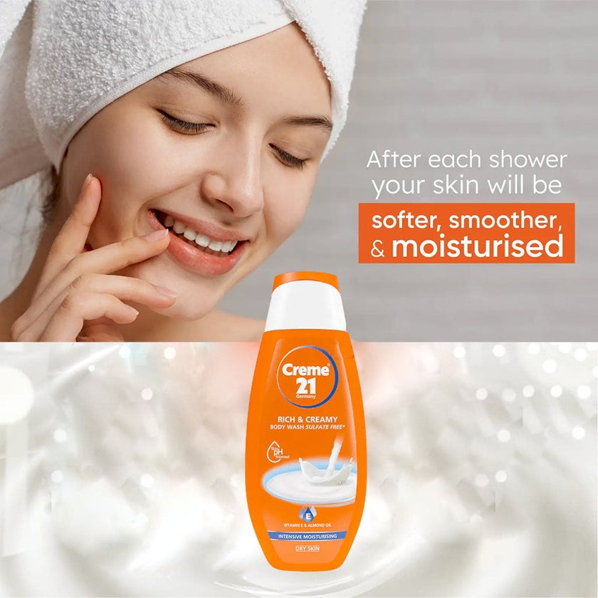 Creme 21 Intensive Moisturizing Rich & Creamy Sulfate-Free Body Wash For Dry Skin 250ml