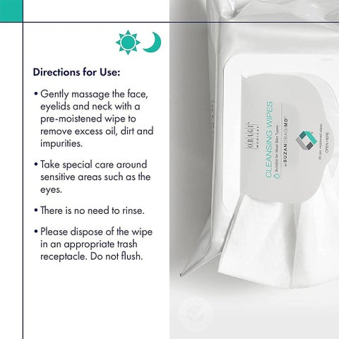 Obagi Cleansing & Makeup Removal Wipes, Oily & Acne Prone Skin - 25 Wipes