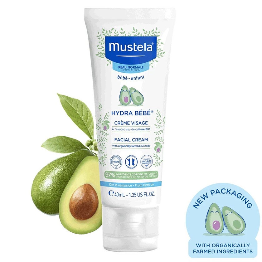 Mustela Baby Hydra Bebe Face Cream With Avocado For Normal Skin 40ml, Promo Pack of 2's