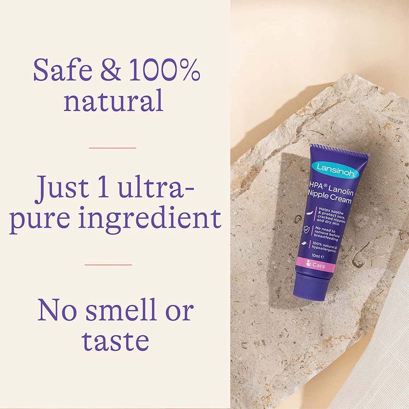 Lansinoh 100% HPA Lanolin Nipple Cream For Sore Nipples & Dry Cracked Skin 10ml