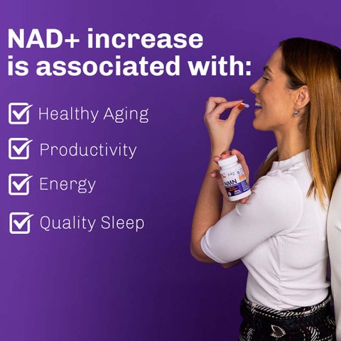 NMN Bio NAD+ 250mg Capsules, Anti-Aging Support - 30 Capsules