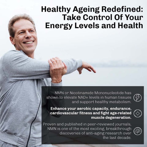 NMN Bio NAD+ 500mg Capsules, Anti-Aging Support - 30 Capsules