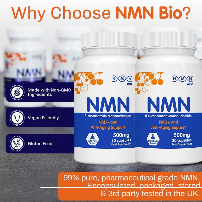 NMN Bio Beta 500mg Anti-Aging Capsules, Pack of 30's