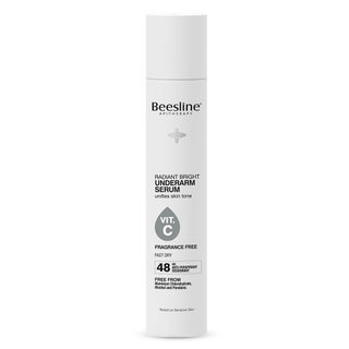 Beesline Radiant Bright Vitamin C Enriched Fast Dry Underarm Serum, Aluminum Free Antiperspirant Deodorant - Fragrance Free 150ml