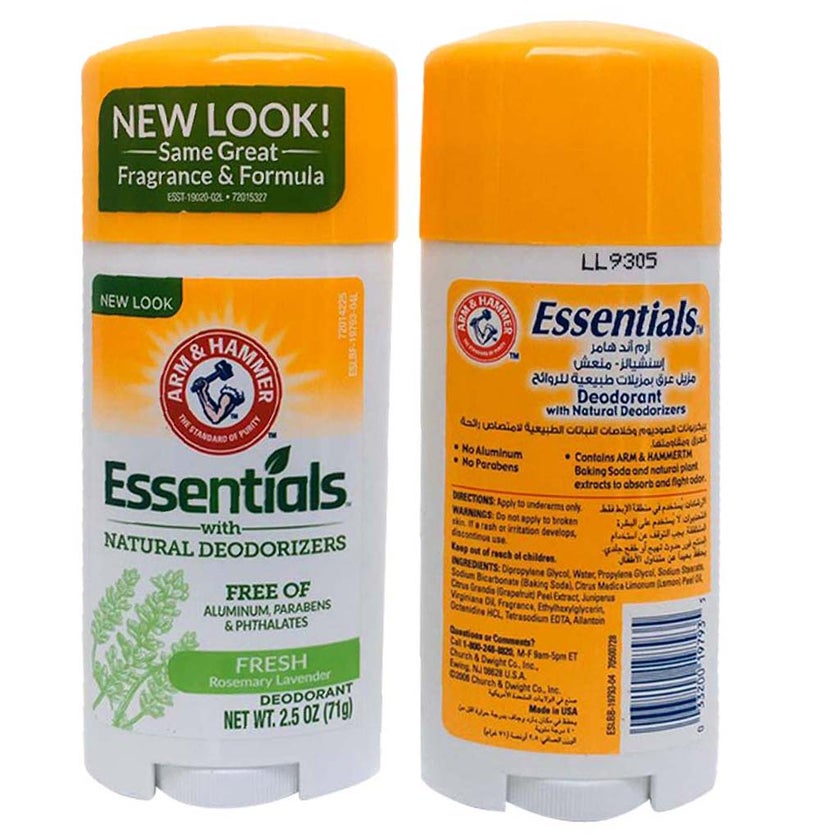 Arm & Hammer Essentials Solid Aluminium Free Deodorant With Natural Deodorizers, Fresh 71g