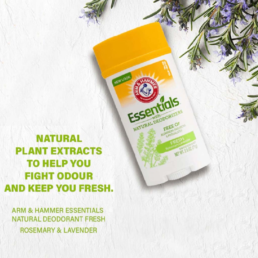 Arm & Hammer Essentials Solid Aluminium Free Deodorant With Natural Deodorizers, Fresh 71g