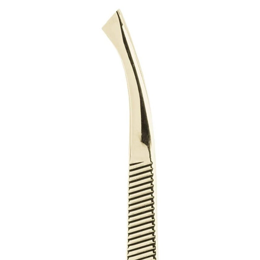 QVS Truyu Slant Tip Easy-View Gold Plated Tweezer