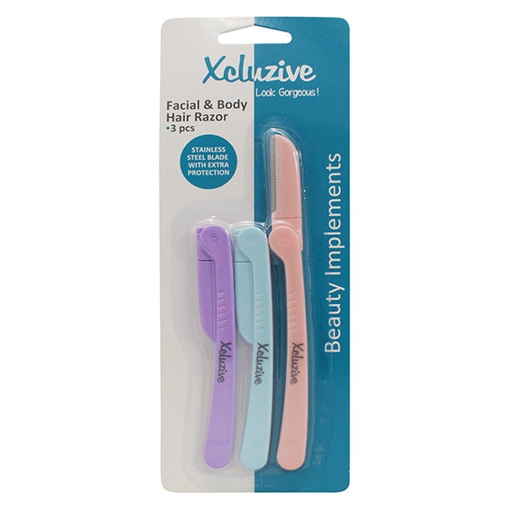 Xclusives Razor Xcluzive Facial & Body Hair Razors, Pack of 3 Pieces - myAster