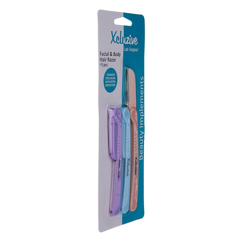 Facial Razor Pack Xcluzive Facial & Body Hair Razors, Pack of 3 Pieces - myAster